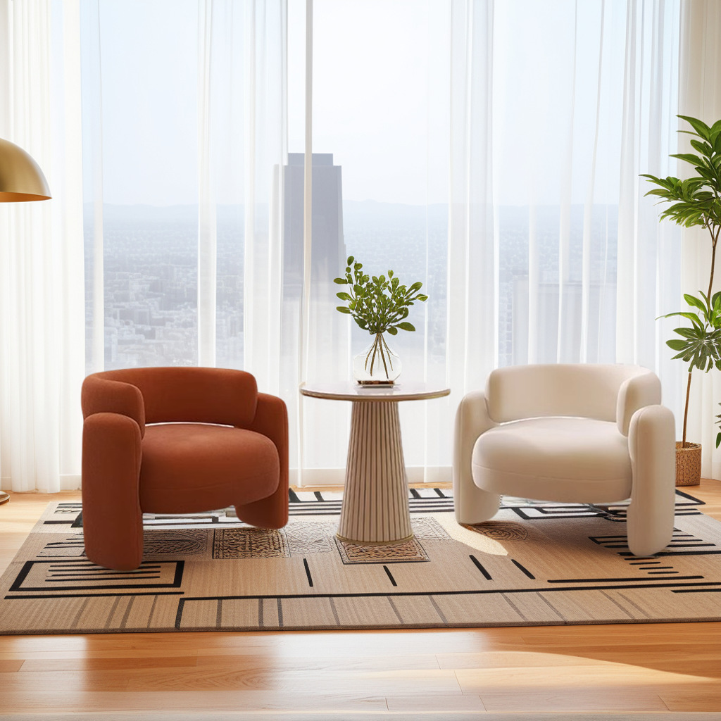 Nordic Light Luxury Balcony Leisure Sofa Chair Internet Celebrity Beauty Salon Reception Area Reception Negotiation Single Sofa Chair