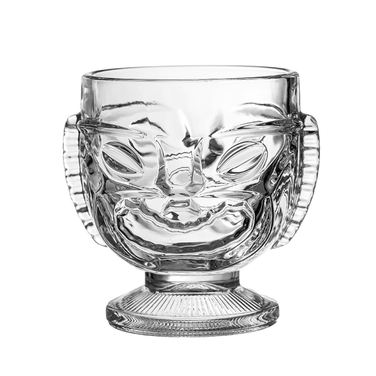 Taza de jugo de vidrio creativo Taza de cóctel gruesa Taza de cara divertida Taza de té de frutas Taza de bebida de leche Taza de batido