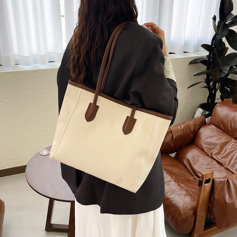 Cross-Border Retro Large-Capacity Tote Bag 2026 New Trendy Korean Versatile Women's Bag Single-Shoulder Commuter Women's Bag