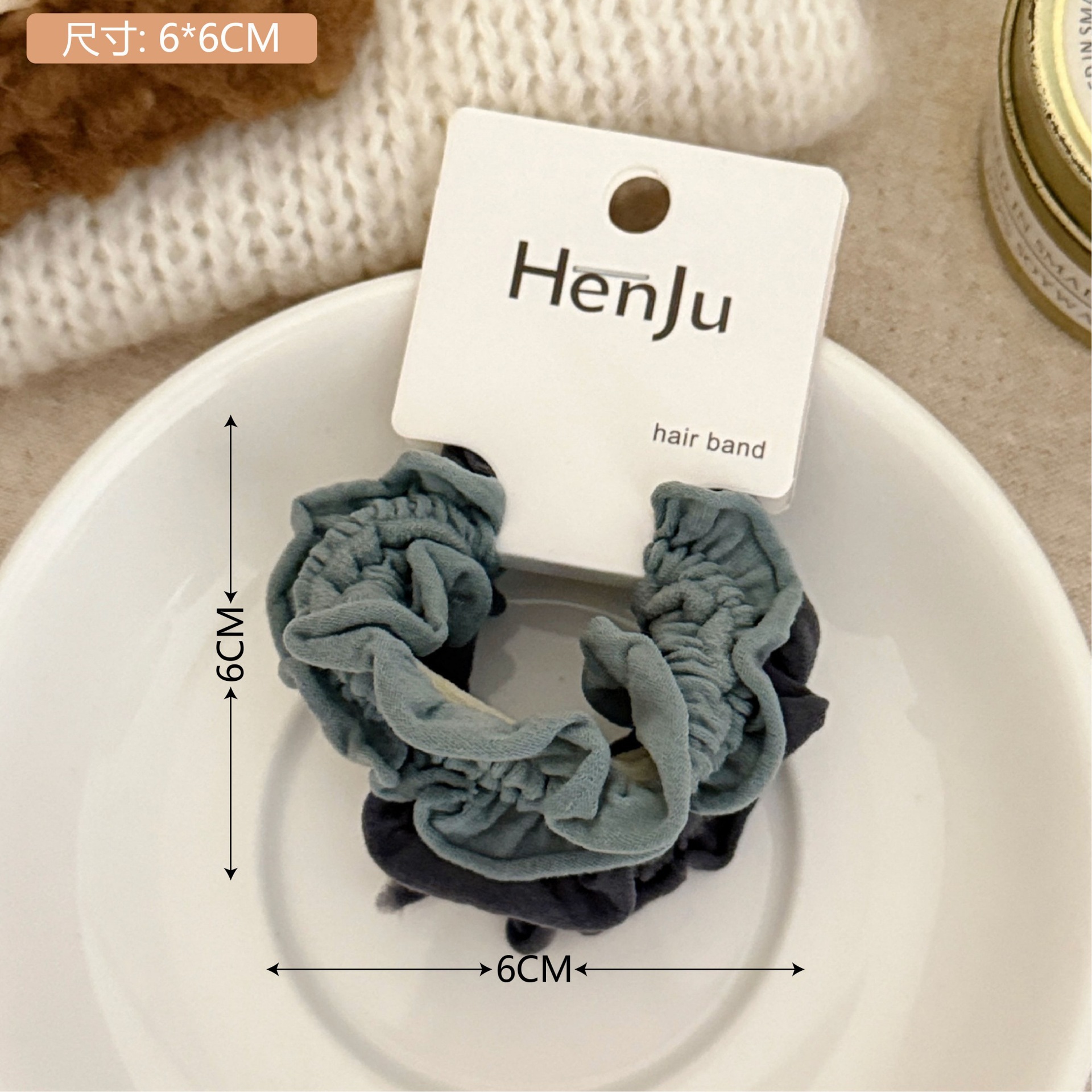 5# Coletero de Madera Gris Azulado con Orejas (Set de 2 Unidades en Blíster)