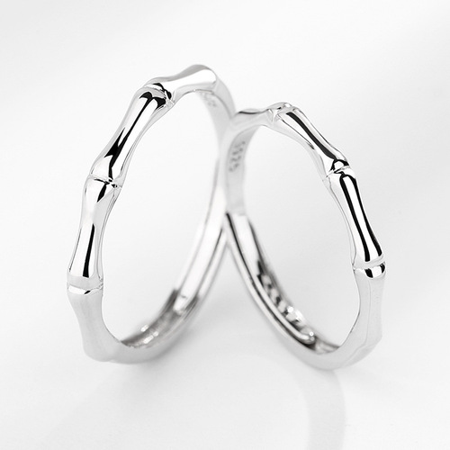 s925 sterling silver bamboo ring for couple, simple niche design, ins has you bamboo enough ring for girlfriend