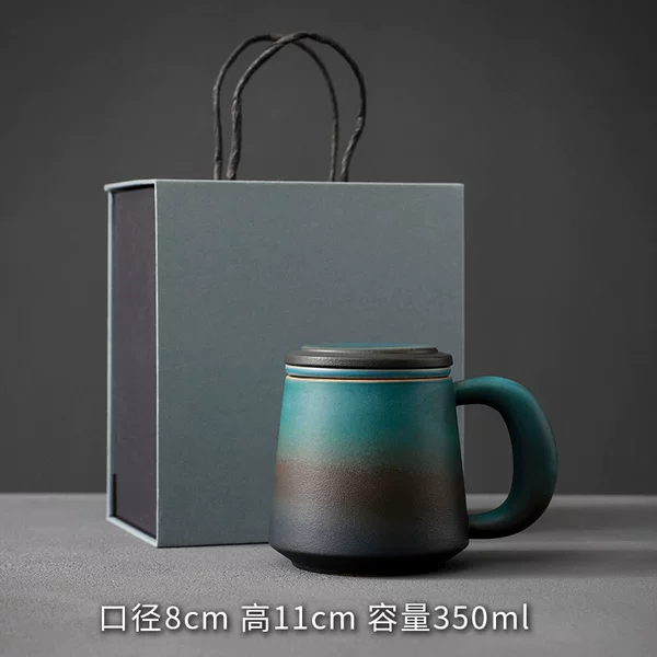Big ear bubble tea cup (kiln turned blue) gift box