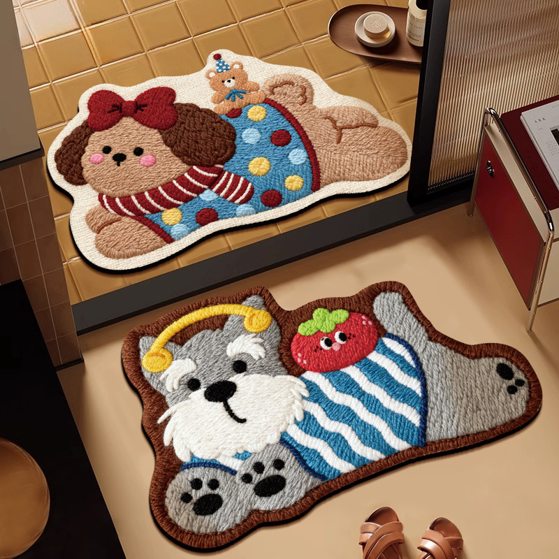 Cute Pet Bathroom Floor Mat, Water-Absorbent, Non-Slip Foot Mat, Household Bathroom Door Non-Slip Mat, Diatom Mud Floor Mat Cute Pet Bathroom Floor Mat, Water-Absorbent, Non-Slip Foot Mat, Household Bathroom Door Non-Slip Mat, Diatom Mud Floor Mat