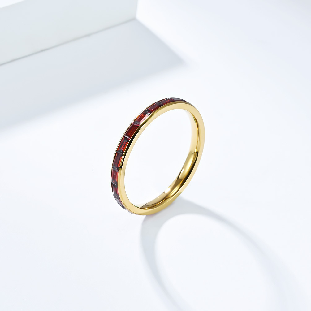 Minimalist Diamond Ring For Women Titanium Steel Elegant Accessory_voghion.com