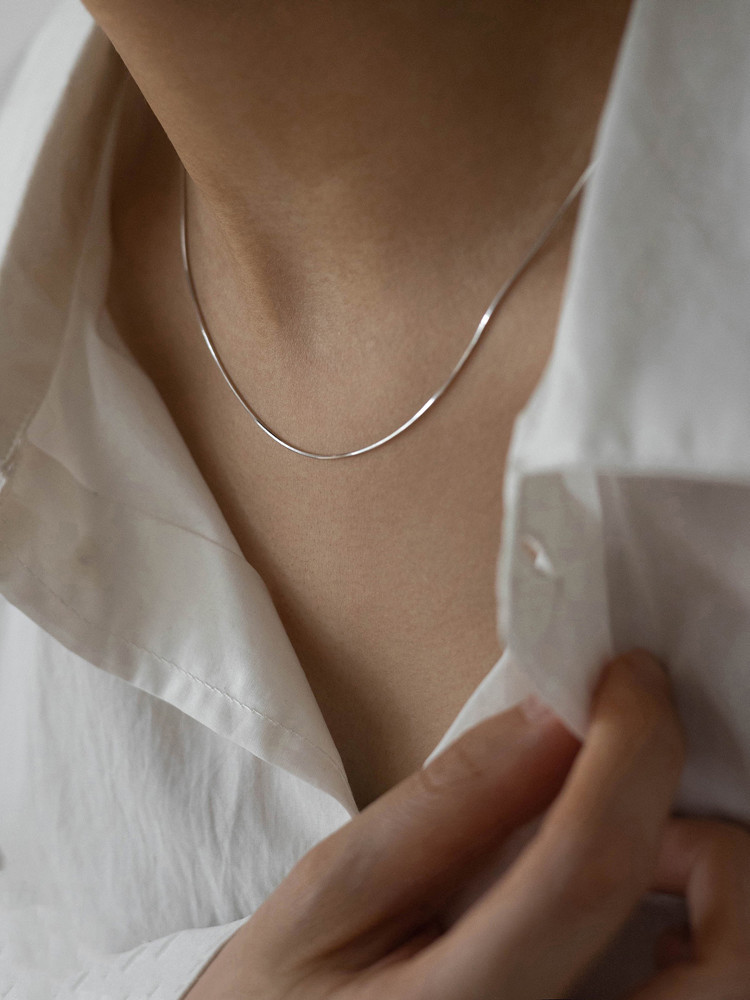 Geometric Pattern Hip-hop Simple Style Geometric Titanium Steel Polishing Chain Necklace