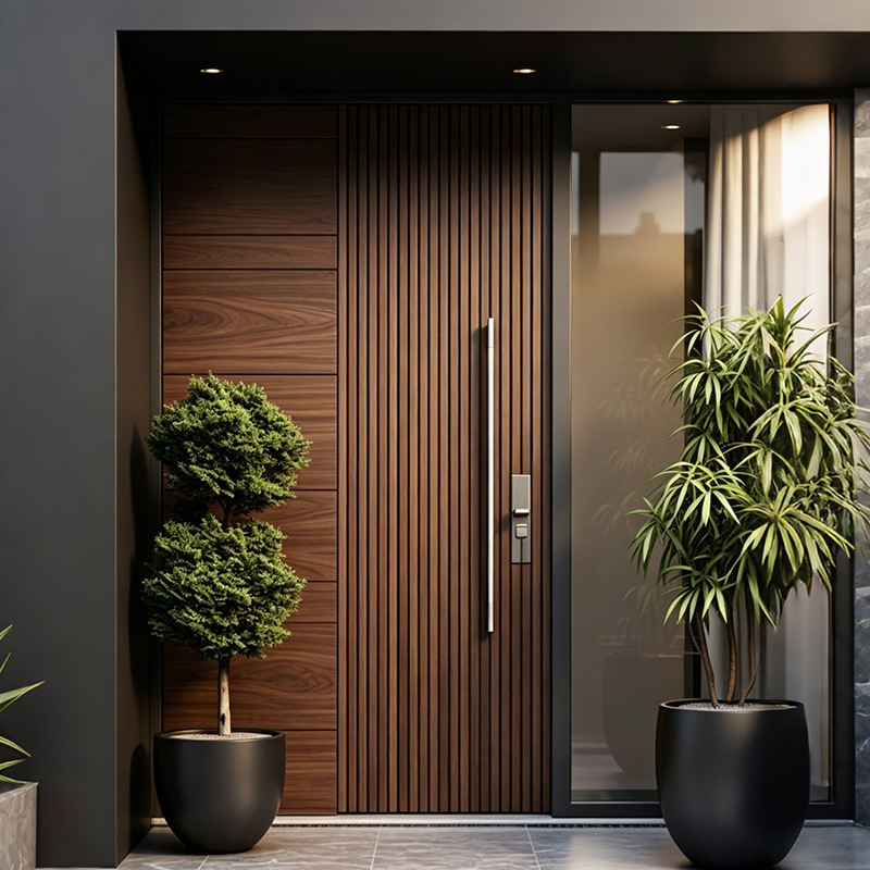 Solid Wood Grille Entrance Door, Light Luxury Minimalist Wooden Partition Wall, Anti-Theft Single Door Solid Wood Grille Entrance Door, Light Luxury Minimalist Wooden Partition Wall, Anti-Theft Single Door