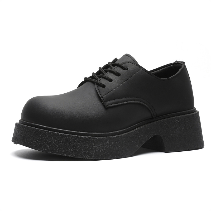 Zapatos de cuero de hombre, tendencia de moda de alto valor japonés, zapatos de derby de caída británica, zapatos casuales para hombres.