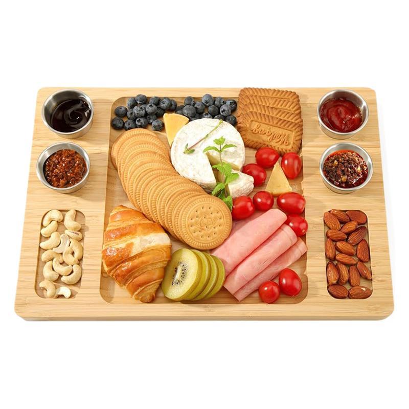 Tabla de cortar de bambú multifuncional tabla de cortar verduras casera snack snack bandeja de fiesta bandeja creativa