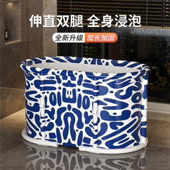 Bathtub adult free installation one-click folding bathtub adult full body household large bathtub children's bathtub