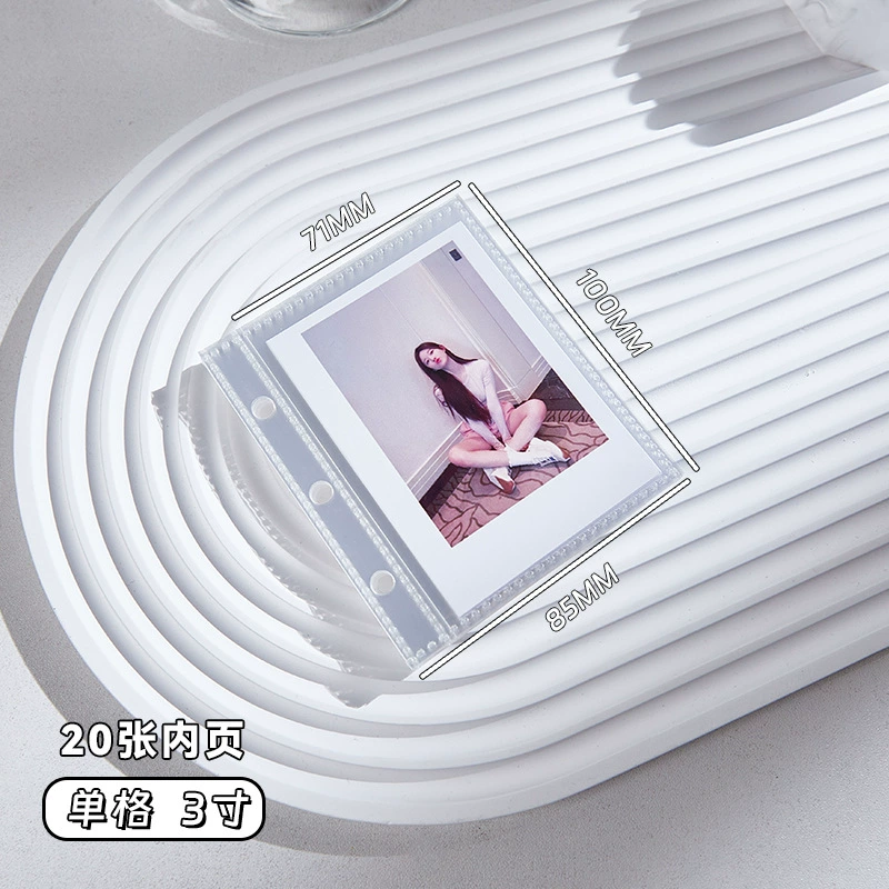 Фотоальбом-карман (Polaroid) джинсовый маленький 3-дюйма, 20 карманов с вышивкой