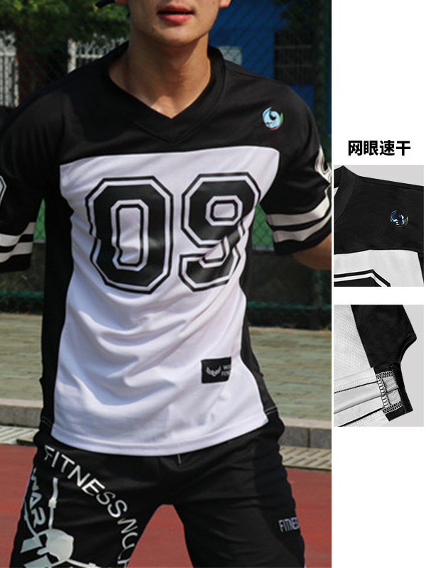 Camiseta de manga corta de verano para hombre, estilo americano, juvenil, talla grande, deportiva, de tela de ojo de pájaro, con estampado digital y secado rápido.