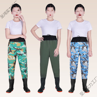 Women's Waist-Length Waders, Thickeneded Half-Length Ultra-Light Waterproof Clothing, Rain Pants, Fishing Pants, Water Fork One-Piece Rain Boots, Wear-Resistant