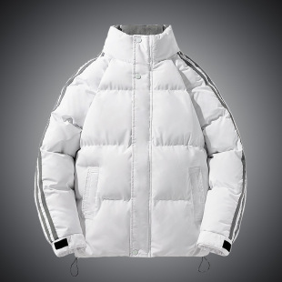 Casual Cotton-padded Clothes Men's Winter Thickened Warm Hong Kong-style Waterproof All-match Collar Cotton-padded Coat Youth Color Matching Coat Trendy