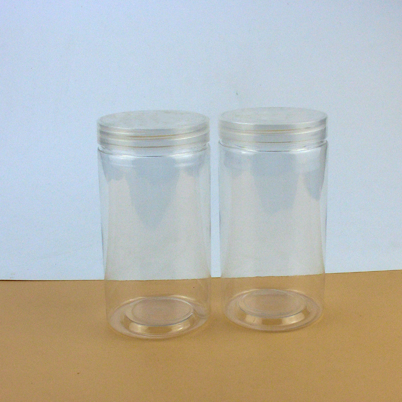 65口高120mm透明pet螺纹塑料罐桂皮八角香料肉脯密封分装罐
