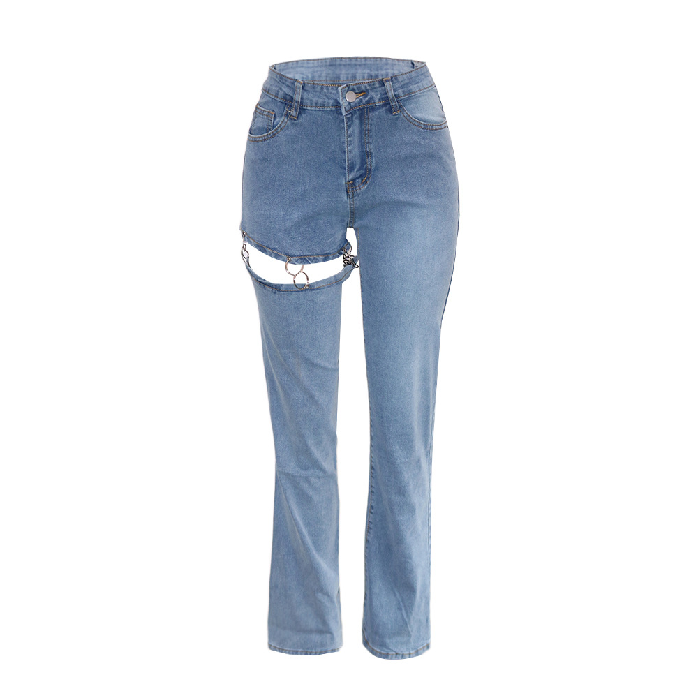 Women's Street Streetwear Solid Color Full Length Jeans display picture 1