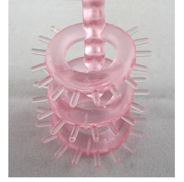 Crocodile Keel Vibrating Delay Ring Sleeve, TPE Male Masturbator, Pink — detail image 10