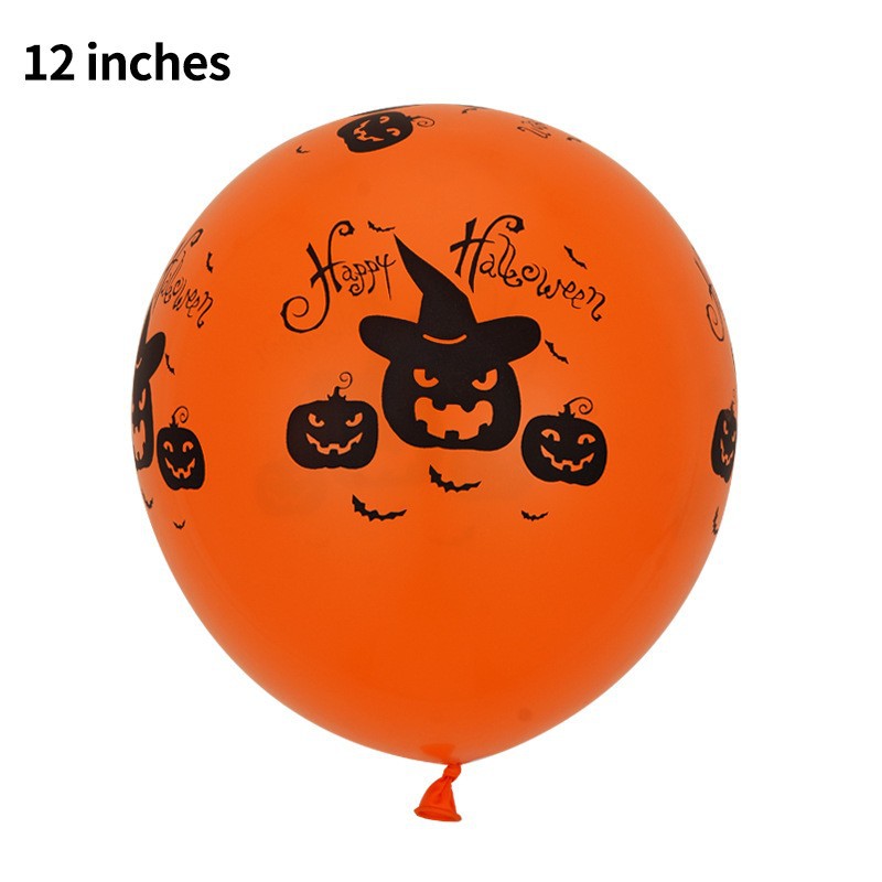 Home & Garden latex balloon 12 inch printed pumpkin bat ghost festival KTV decoration balloon set_voghion.com