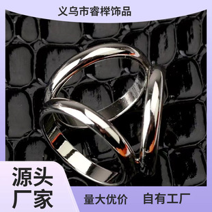 High-end and Elegant Dual-use Three-ring Buckle Accessories Simple X-shaped Silk Scarf Buckle All-match Square Scarf Buckle Corner Buckle Scarf Buckle