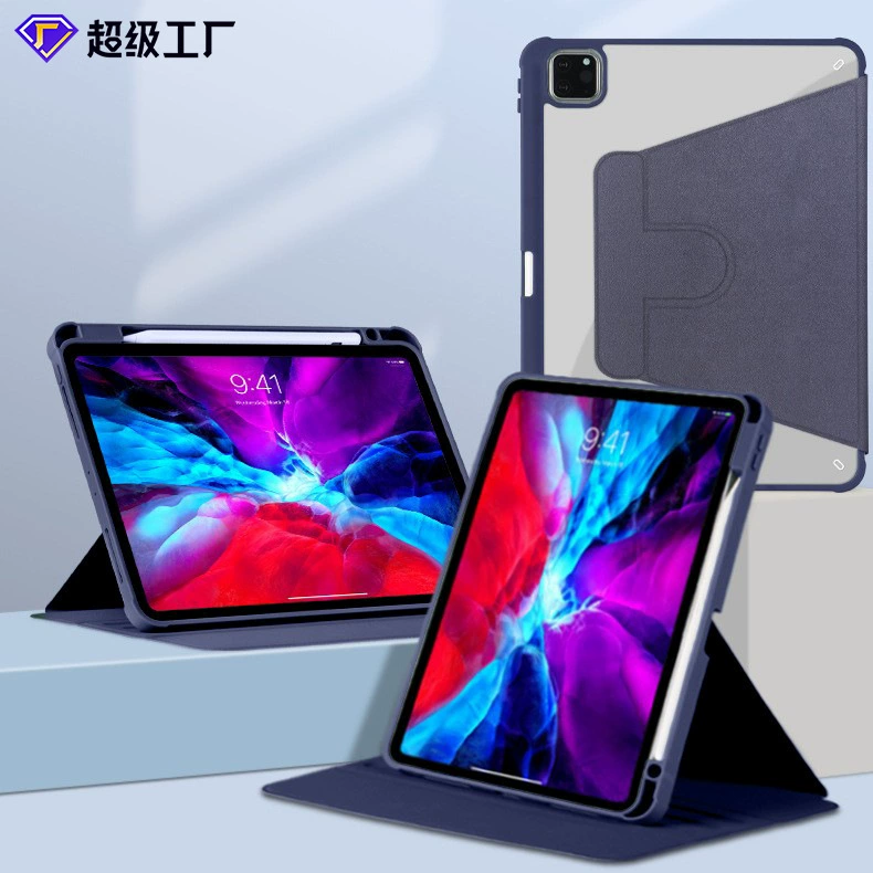 Вращающийся акриловый чехол для iPad 10-го поколения с держателем пера, поворот на 360°, вращающийся кожаный чехол Air4/5Pro 12.9 дюйма