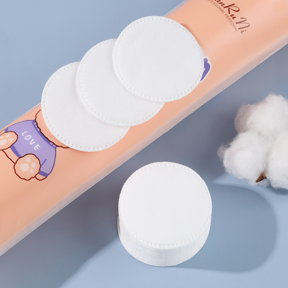 algodón de maquillaje redondo de dibujos animados húmedo desechable especial de absorción de agua húmedo algodón de maquillaje doméstico sin desprendimiento de la piel