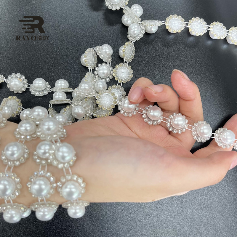 人鱼公主旅拍服饰品 珍珠线钻民簇服装辅料饰品珍珠钻