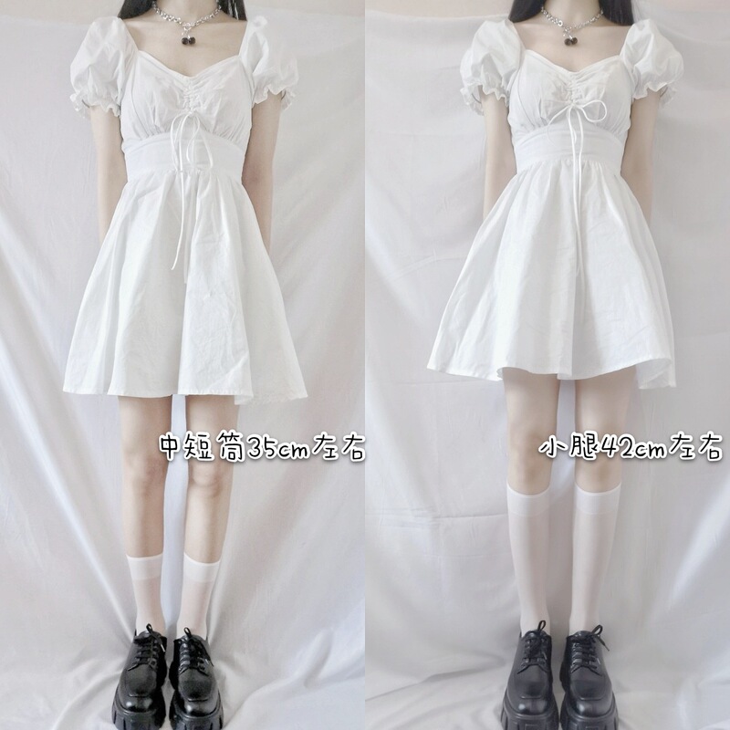 ins Japanese jk White ultra-thin calf socks transparent mid-calf half stockings women's classic black socks