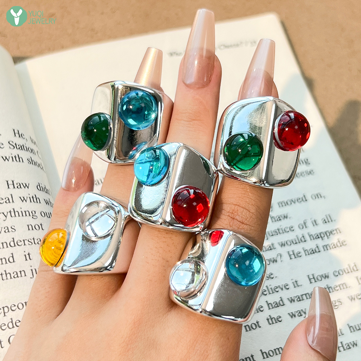 Fashionable trend geometric ring