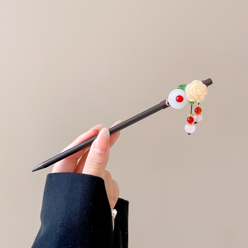 Nuevo estilo chino flange flores alfileres de cabello de alta calidad mujer cabeza trasera alfileres de cabello chino cheongsamos alfileres de cabello tocado