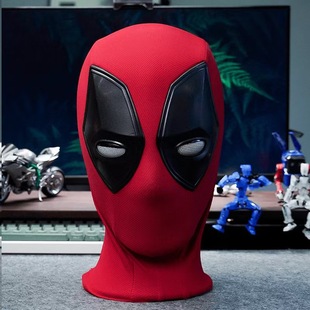 Cross-Border Deadpool Headgear Electric Blinking Marvel Peripheral Cos Spider-Man Luminous Mask Little Bitch Toy Mask
