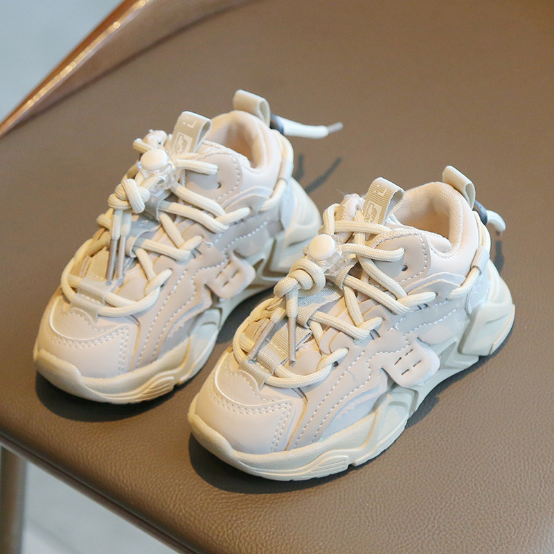 2025 Primavera, otoño e invierno, zapatos deportivos de malla para niños, zapatos impermeables de cuero para papá, zapatos casuales cálidos de algodón para niños y niñas