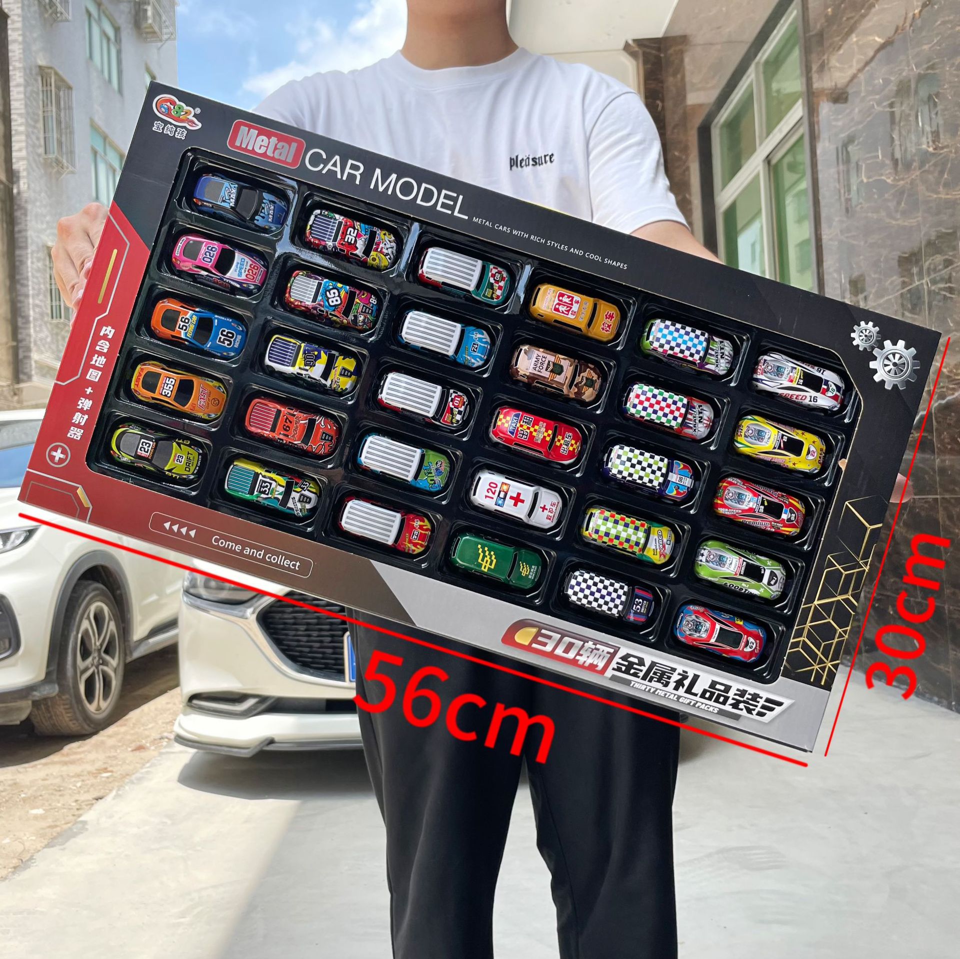 Aleación de metal para niños modelo de coche de simulación niño juguete coche traje mecanismo gran caja de regalo puesto al por mayor