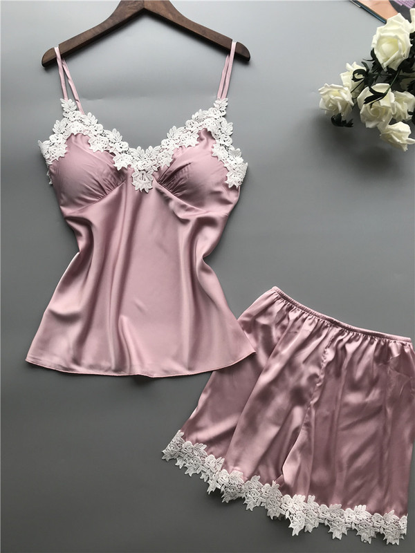 Amazon European and American sexy women's underwear home pajamas two-piece lace sexy seductive home wear Amazon European and American sexy women's underwear home pajamas two-piece lace sexy seductive home wear