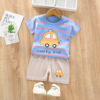 Children's vest, set, summer tank top, T-shirt, shorts, Korean style, children's clothing