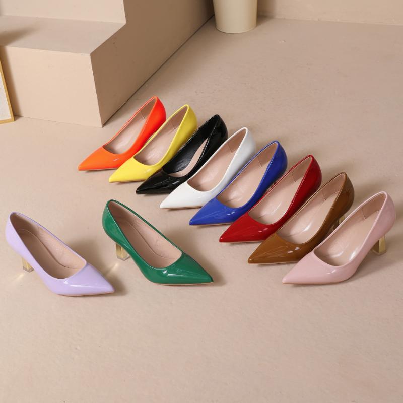 2025 New Cross-Border Dropshipping Women's Pure Color Palace Shoes Pointed Toe High Heels All