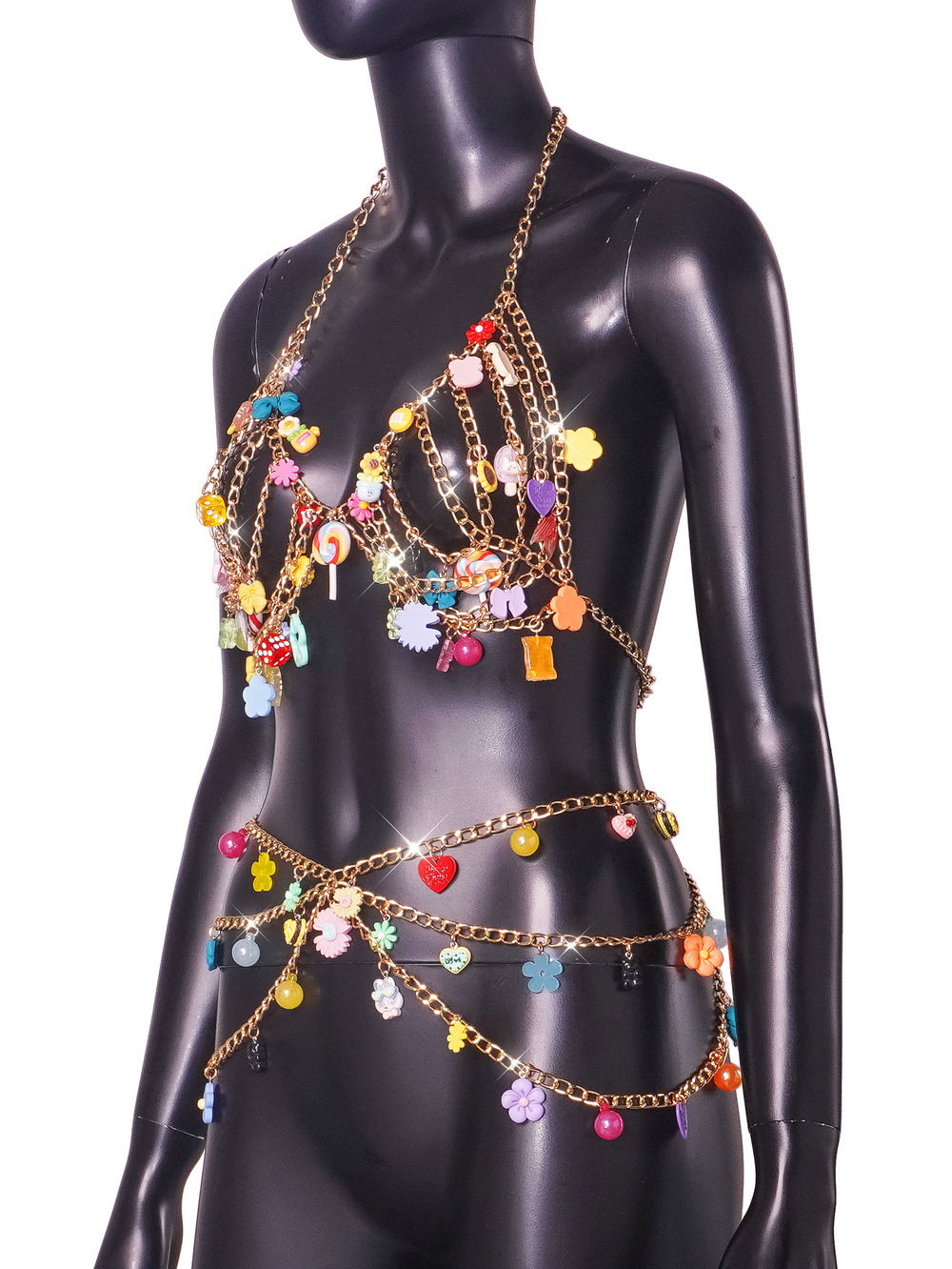 430g Weight Body Chain Classification 2 Pieces Set Quantity Holiday Occasion Resin Material Flower Pattern Summer Season Women's Gender Sexy Style Wholesale Jewelry Sexy Flower Resin Body Chain 8