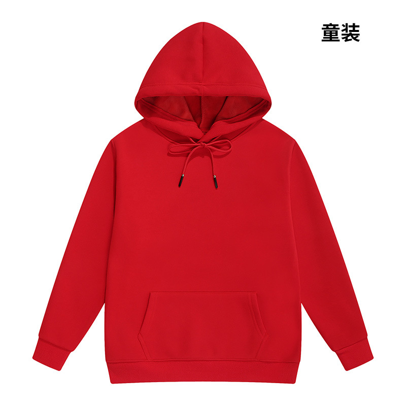 Sudadera de algodón puro para niños, con capucha y forro polar de 500g, uniforme de grupo, camiseta publicitaria cultural, ropa de trabajo personalizada con impresión de logotipo