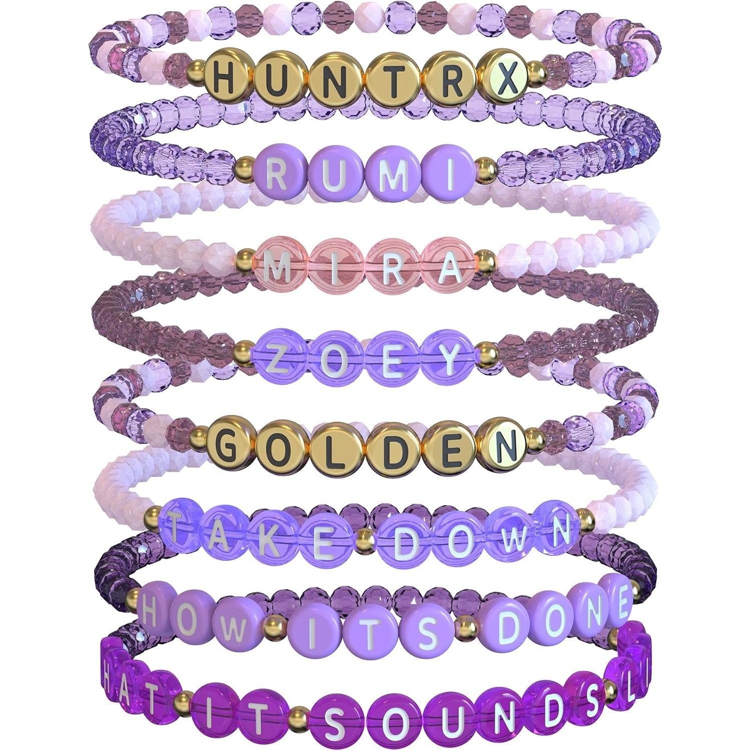 Amazon's new cross-border music girl group fan bracelet set with crystal beads, letters, and simple, stylish heart-shaped accessories