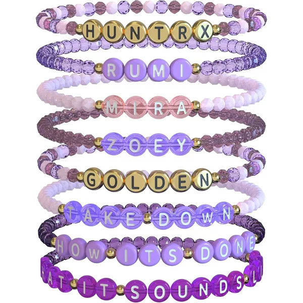 Amazon's new cross-border music girl group fan bracelet set with crystal beads, letters, and simple, stylish heart-shaped accessories