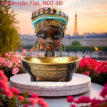 非洲黑人女性半身雕像摆件现代家居装饰品模特人物艺术亚克力工艺