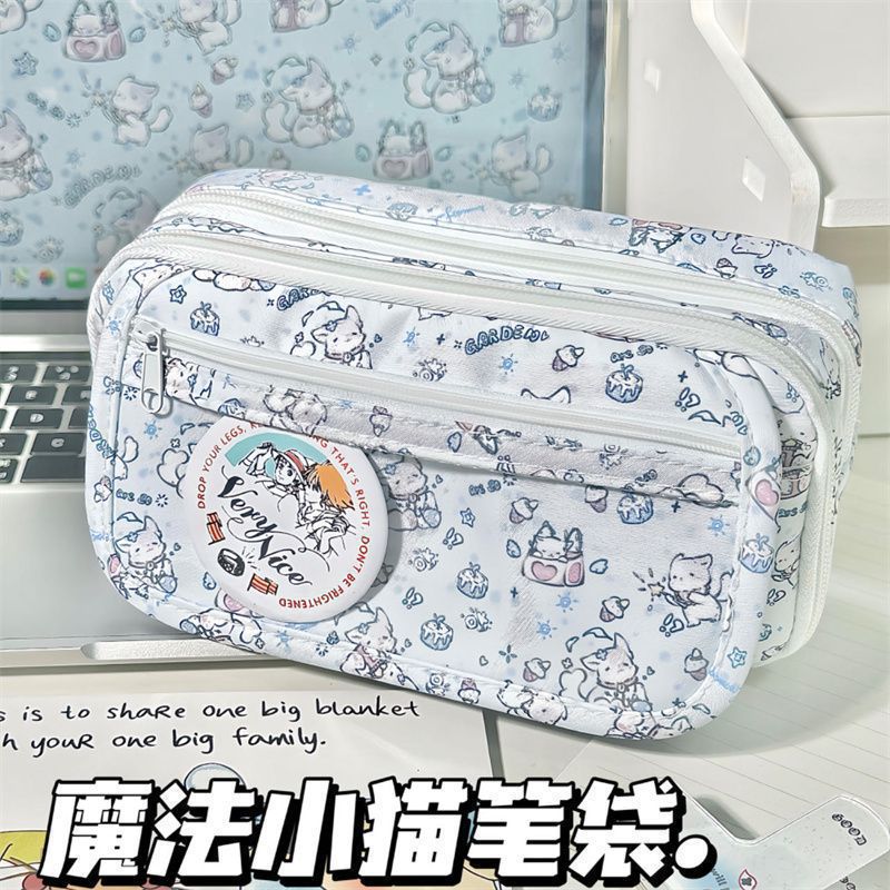 Bolsos de papelería multifuncional para estudiantes de primaria, secundaria y preparatoria, colección grande, corazón de niña, gran capacidad, bolsa de lápices coreana de alto valor