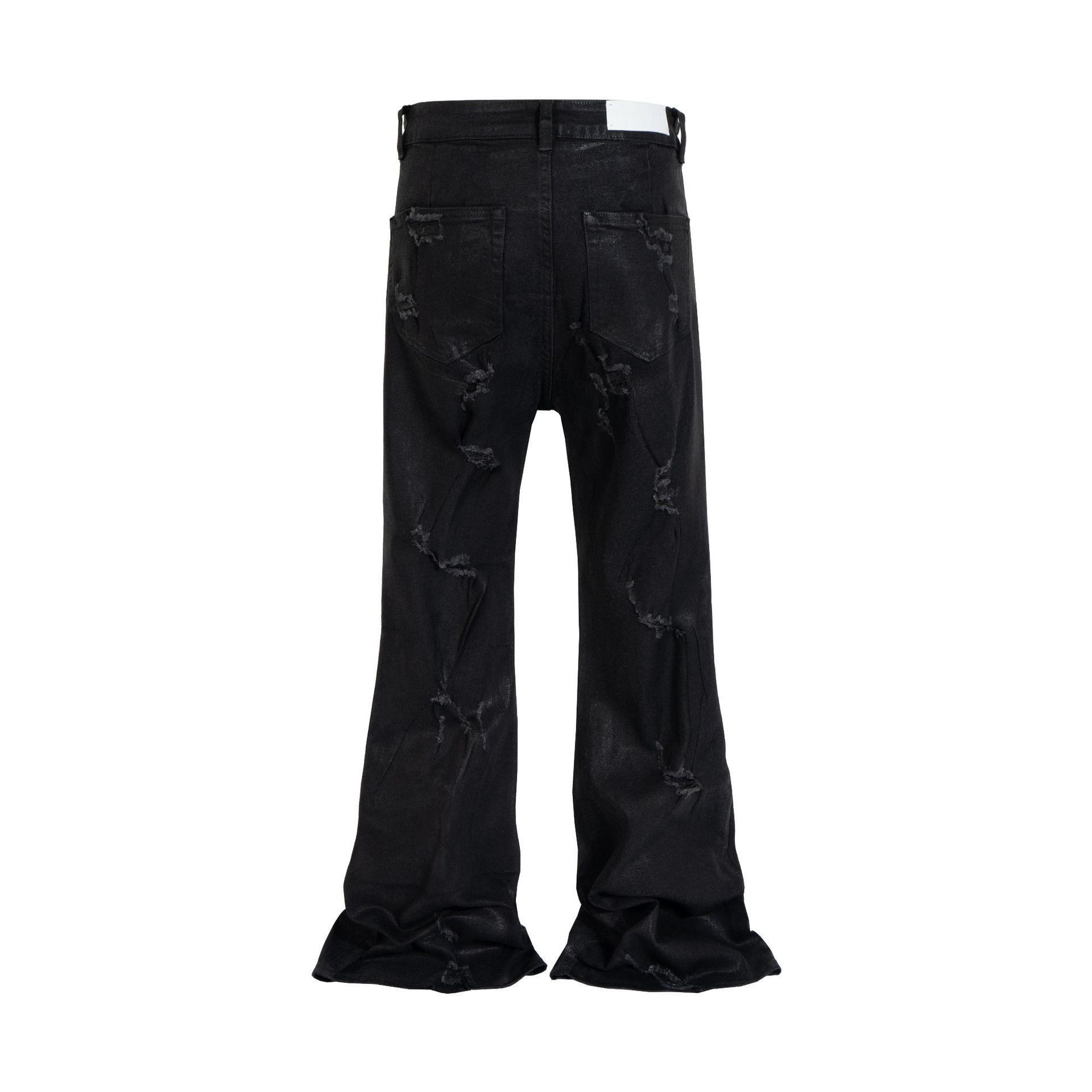 Männerkleeder High Street gewäsch locker wäit Been Mikro-Ausgeklappt Akkumulatioun Erosiounsschued Beschichtung gewachst Jeans_voghion.com