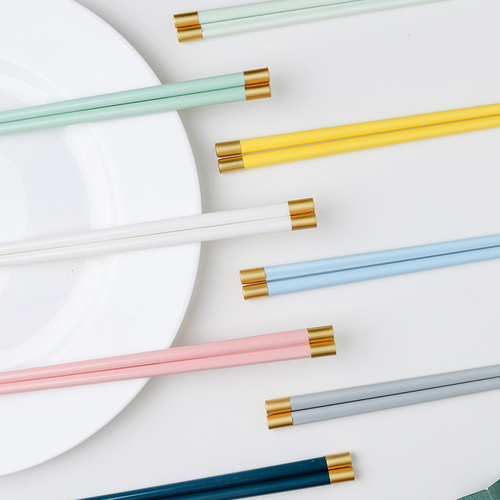 Aishangla high-looking colorful household chopsticks for one person, pink macarons, high temperature resistance and durable alloy chopsticks