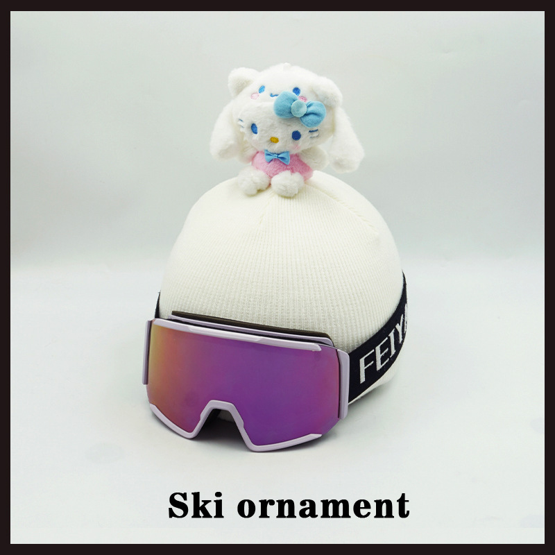 Blue Kitty Cat Plush Cartoon Small Accessory Ski Helmet Cover Universal
