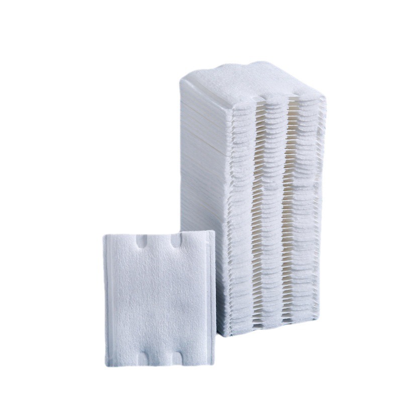 Fábrica a granel algodón maquillaje fábrica de algodón al por mayor a granel removedor de maquillaje desechable removedor de uñas hoja de algodón cuadrado de tres capas