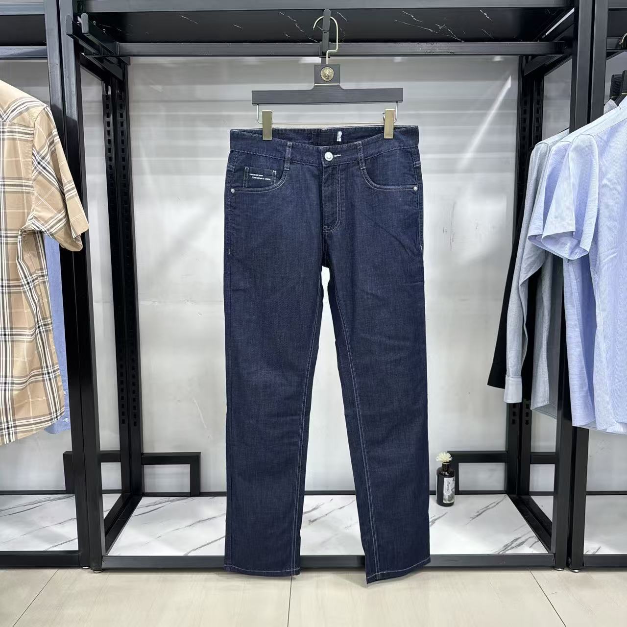 [Sea brand cut label] classic simple stylish jeans fashionable comfortable skin-friendly non-tight trousers 1Q029A