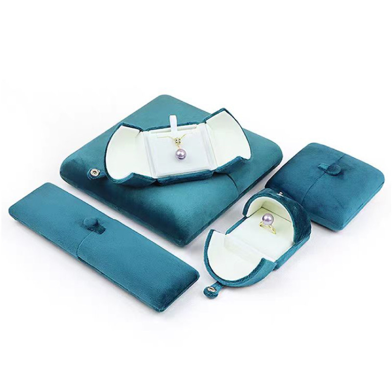 跨境热销丝绒双开首饰盒 戒指盒手镯盒项链包装盒 珠宝首饰项链盒