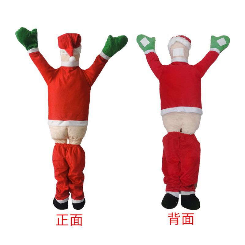 2023 Nueva franela de Santa Claus pantalones de escalada decoración de la pared de Santa Claus adornos de regalo de vacaciones regalo Cruz