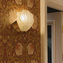 创意黄铜壁灯外贸出口贝壳玻璃个性装饰法式客厅卧室玄关过道灯具