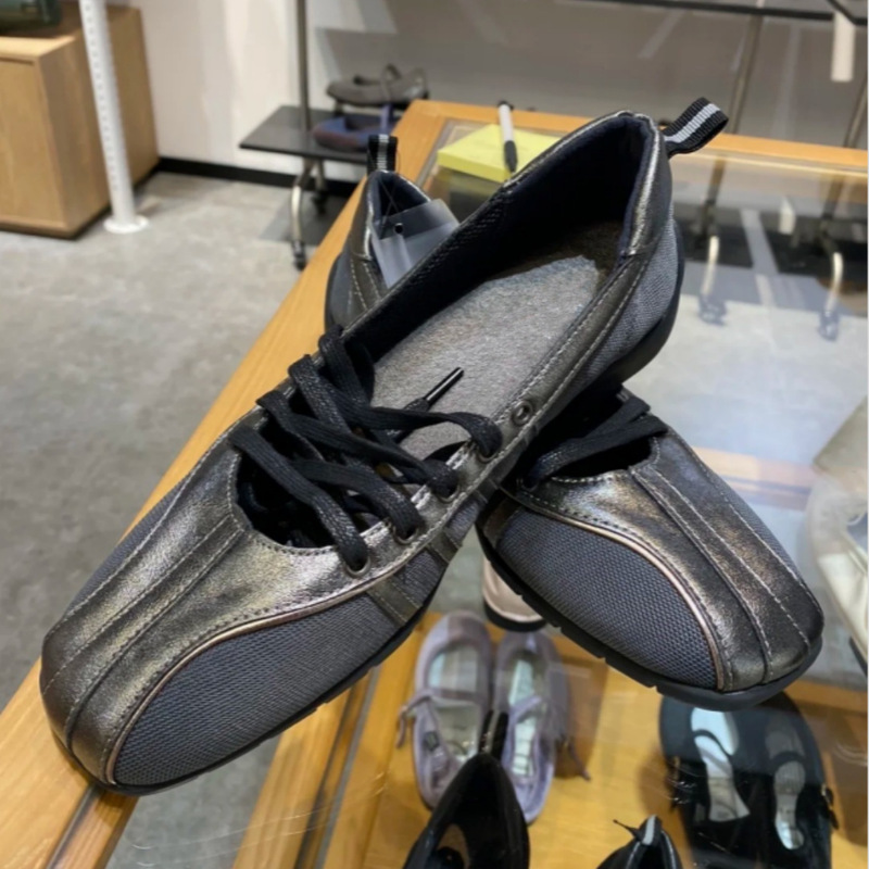 [in Stock] Foreign Trade Cross-Border Niche Design Ballet Shoes for Women 2025 New Single Shoes Lace-Up Shallow Mary Jane Shoes