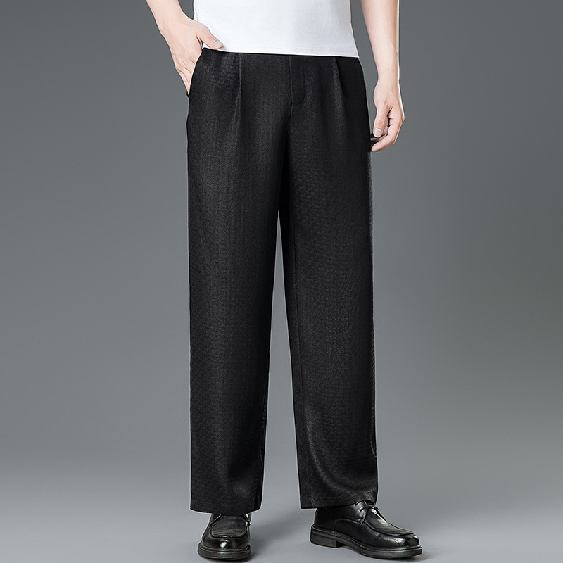 Quần culottes nữ ống rộng lụa tơ tằm cao cấp họa tiết vân rùa — Da đen 246009